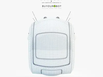 Cute rolling bot toy VII 3D model