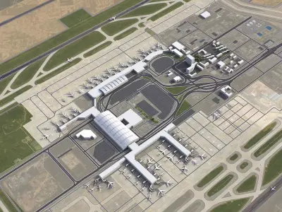 Xian - Airport - XIY Low-poly 3D model