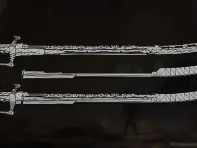 sword sci fi Low-poly 3D model