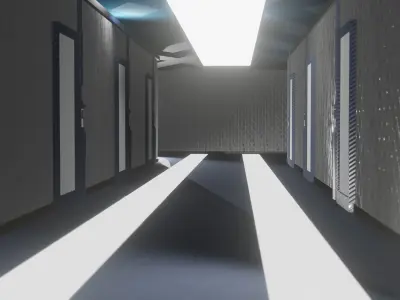 Corridor set ready to render Low-poly 3D model