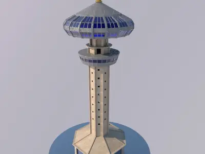 Zawraa Tower Low-poly 3D model