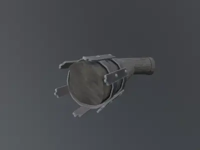 Broken Medieval Torch - Game Ready Low-poly 3D model