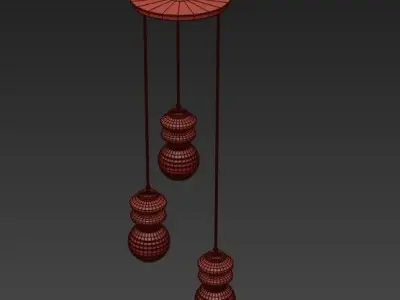 Red Ceramic Pendants Lamp 3D model