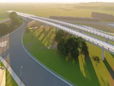 Urban bridge 3D model