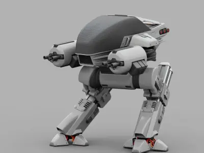 ROBOCOP rigged  -  animated 3D model