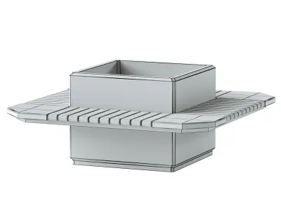 SQUARE PLANTER BENCH 227 3D model