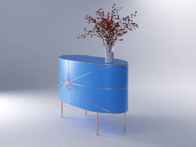 Sideboard Scarlet Splendour Low-poly 3D model