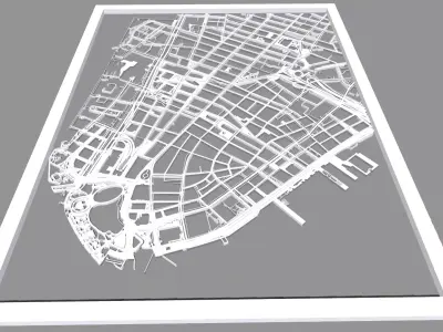 New York USA Streets and roads  3D print model