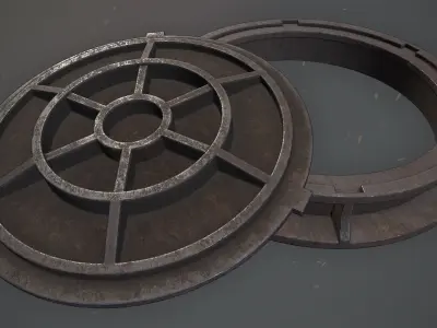 Sewer Hatch v4 Low-poly 3D model
