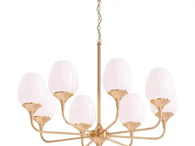 AX373 chandelier made of brass with glass shades 3D model