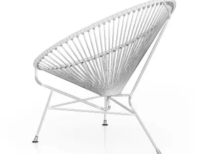 Round Black Wire Chair 3D model