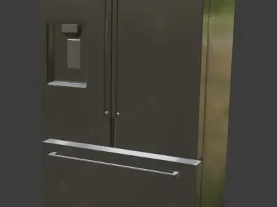 Stainless steel Double door fridge 3D model