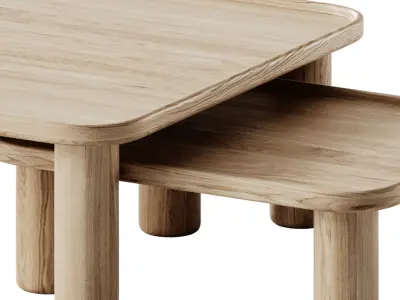 Teulat NEST Wooden coffee table set 3D model