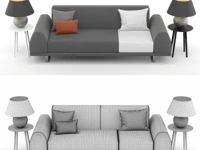 Portland 2 5 seater sofa 3D model