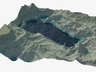 Rocky hills and valleys 3D model