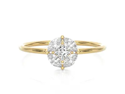 Light Minimalist Diamond Ring 3D print model