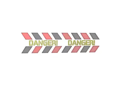 Cyberpunk Future Danger Sign v1 018 Low-poly 3D model