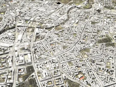 Cityscape Berlin Germany Fragment of the city 3D model
