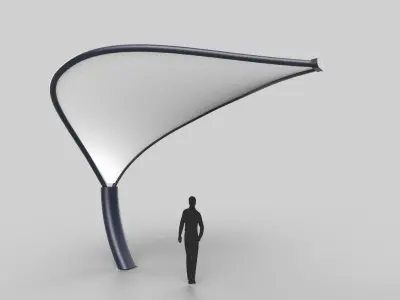 Tensile Canopy M3 Low-poly 3D model