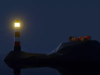 Lighthouse Low-poly 3D model 10