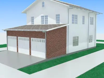 Apartment with garage-3 3D model