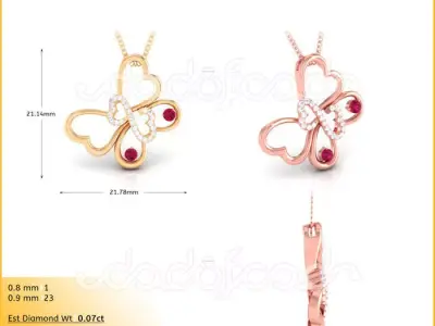 light weight yellow  gold diamond pendent -DOC-P8199 3D print model