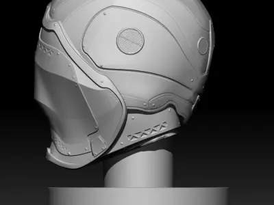 Sci-fi helmet 3D printable model 3D print model