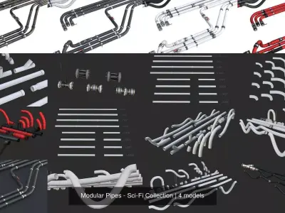 Modular Pipes - Sci-Fi Collection 3D Model Pack