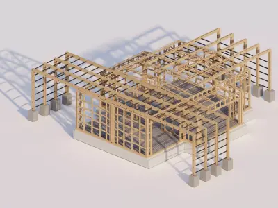Structural engineering of wood frame buildings 3D model