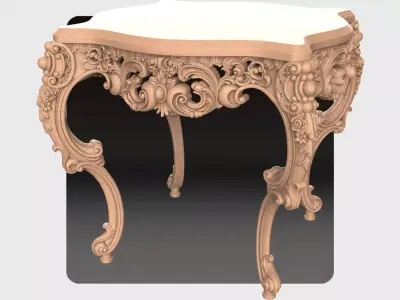 Carved coffee table for CNC 03 3D model