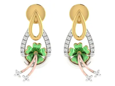 Women Pendant Earring Sets 3dm STL OBJ FBX Renders Details 3D print model 21