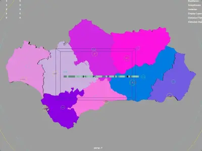 Andalusia  Spain map region geography political geographic 3D model