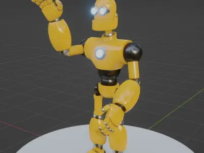 ROBOT Character Rigged Animated Low-poly 3D model