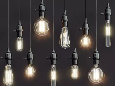 Vintage style pendant lights 3D model