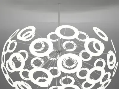 lamp04 light fixture with circles 3D model