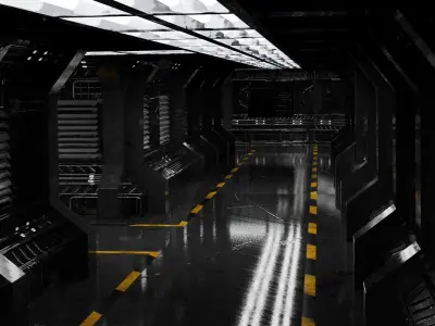 Modular Sci Fi Corridor Blender 3D model