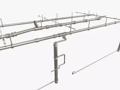Industrial Pipes 3D Model 3D model