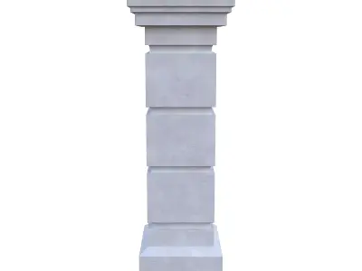 Classic White Architectural Pillar Column Low Poly PBR Low-poly 3D model