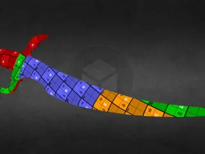 Dagger PBR GameReady sword Low-poly 3D model