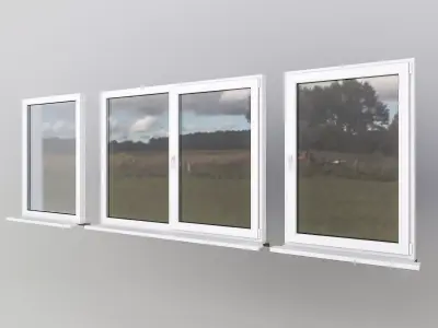 House windows Low-poly 3D model