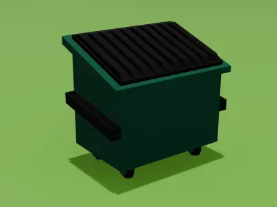 Lowpoly park assets Low-poly 3D model