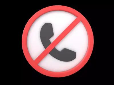 Prohibited Phone Symbol V1 001 Low-poly 3D model