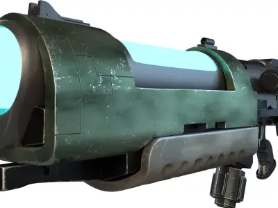 Plasma Rifle Low-poly 3D model