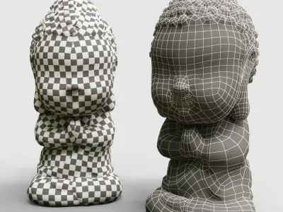 Baby Buddha figurine Low-poly 3D model