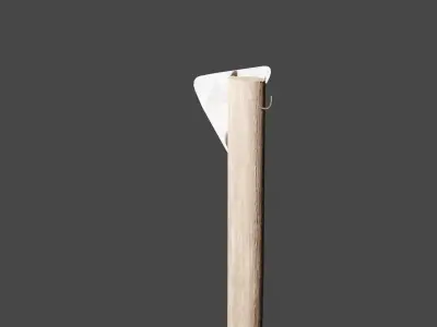 Wooden Pole Sign Yield 3D model