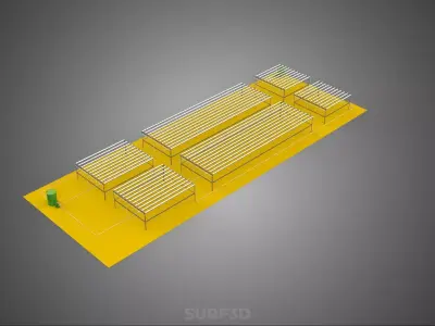 FIELD GARDEN LAYOUT AEROPONIC HYDROPONIC PLANT CROP FARM FACTORY 3D model