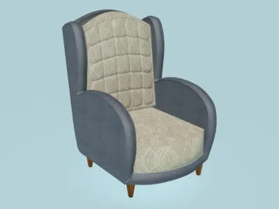 Rounded Armchair 3D model