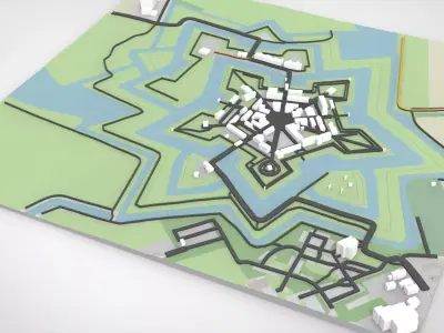 Fort Bourtange Groningen Netherlands 3D model