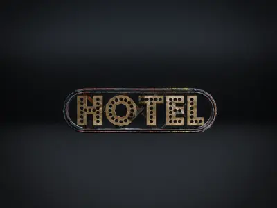 BUILDING SIGN ART DECO STEAMPUNK  Low-poly 3D model