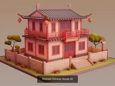 Chinese Town 3D Model Pack